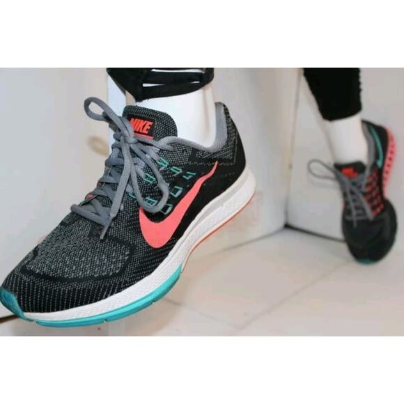 NIKE AIR ZOOM STRUCTURE 18 WOMEN'S SHOES Gray Black Jade SIZE 8 - Picture 1 of 10
